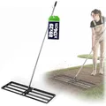 KADAX Rasenrakel 89x29cm mit Stiel - Lawn Leveler & Nivellierrechen aus Metall fur Rasen, Garten, Golf - Rasenplanierer zum Top Dressing, Aerifizieren, Boden Ebnen - Edelstahl Konstruktion