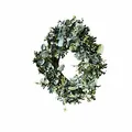 Loberon Kranz Tobin, Hübscher Mix von Deko-Sträuchern, Türkranz, Dekoration, Wohn-Accessoire, Kunststoff, Kiefernholz, grün