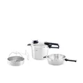 Fissler Vitavit Premium/Schnellkochtopf-Set, 4-teilig (6l - Ø 22 cm & Schnellbratpfanne 2,5l - Ø 22 cm) inkl. Metall-Deckel, Einsatz - Made in Germany, Induktion