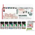 Marabu Marmorierfarbe Easy Marble Set Pastel, Pastellfarben, 6 Farben je 15ml