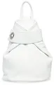 Caspar Kleiner Damen Leder Rucksack Eleganter City Backpack - CLASSIC LINE - Modell No.789 - Made in Italy, Farbe:weiß, Größe:Standard Größe (BxHxT ca. 25x30x11 cm)
