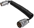 Pro Plus Spiral-Anhängerkabel, 3,5m mit 2 Steckern 7-polig aus Metall
