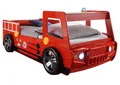 Kinderbett Autobett Juniorbett Bettgestell Feuerwehr LED-Beleuchtung Rot 90x200