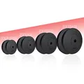 Physionics® Hantelscheiben – Set, 5/10/20/30 kg, 30/31 mm Lochdurchmesser, Kunststoff, Schwarz - Hantel Gewichte, Gewichtsscheiben für Kurzhantel, Langhantel
