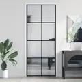 vidaXL Innentür Schlank Schwarz 83x201,5 cm Hartglas & Aluminium
