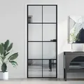 Innentür Schlank Schwarz 83x201,5 Cm Hartglas & Aluminium - Vidaxl