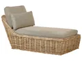 Gartenliege aus Rattan natürlich mit Auflage beige mit Kissen Belsito
