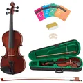 Classic Cantabile VP-100 Violinenset 4/4 (Einsteiger/Schülerinstrument, Geige, Boden & Zargen aus Ahorn, Massive Fichtenholz Decke, inkl. Etui, Bogen und Kolofonium)