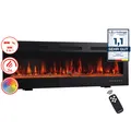 KAMINIO Elektrokamin MARLON - Elektrischer 3-in-1 Kamin mit Heizung, 3D-Flammeneffekt, 12 Flammenfarben, Fernbedienung - 50 Zoll