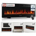 KAMINIO Elektrokamin MARLON, 3in1 Kamin: Elektrischer Stand-, Wand- und Einbaukamin, Heizung 1800W schwarz 127 cm x 46.6 cm x 11.9 cm
