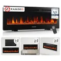 KAMINIO Elektrokamin Marlon - Elektrischer 3-in-1 Kamin mit Heizung, 3D-Flammeneffekt, 12 Flammenfarben, Fernbedienung (50 Zoll)