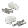 10er Pack AMP-Steckverbinder 4-polig, Stecker & Buchsen mit Crimpkontakten, weißes Kunststoffgehäuse, Gehäuse mit Arretierung für Zusammenhalt