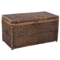 VIVANNO Wäschetruhe aus Wasserhyazinthe - Wäschekorb mit Deckel - 84 cm Braun - Stabile Aufbewahrungsbox mit Deckel