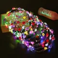 PRECORN LED Bogenlampe 12x LED Blumenkranz Stirnband Leuchtendes Blumenstirnband Blütenkranz