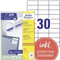 AVERY Zweckform Universal-Etiketten, 70 x 29,7 mm, weiß 3000