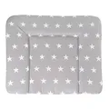 roba Wickelauflage Little Stars - 85 x 75 cm - Baby Wickelunterlage mit Sternen Design - Weiche Wickeltischauflage in Weiß / Hellgrau