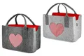 GILDE Shopper Filztasche in Dunkelgrau "LOVE" Shopper Tragetasche, Handtasche, Gesch