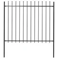 vidaXL Gartenzaun mit Speerspitzen Stahl 1,8 m Schwarz