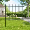 Gartenzaun Stahl 180x150cm Schwarz Metallzaun Steckzaun Speerspitzen