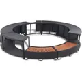 vidaXL Whirlpool-Umrandung Schwarz Poly-Rattan 41454