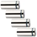 4 Stück Glas-Abstandshalter Ø 12 mm mit 17,5 mm Wandabstand Chrom poliert Wandabstandshalter Schilderbefestigung Distanzhülse von SO-TECH®
