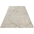 Teppich WECON HOME "Linus", beige (creme,beige), B:120cm H:18mm L:170cm, Kunstfaser, Teppiche, Gewebt, Hoch-Tief, pflegeleicht, Marmor Optik, Scandi, Wohnzimmer