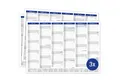 TOBJA Wandkalender A4 Tafelkalender Blau 2025 3er Set, Wandkalender, Jahresplaner, Schulferien, Feiertage, Kalender 2025