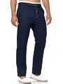 Indicode Herren Veneto Stoffhose aus Leinen & Baumwolle | Leinenhose Freizeithose Männer Navy, XL
