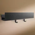 Designfabrik Hamburg Duschablage ohne Bohren | Badezimmer Organizer | Duschregal ohne Bohren | Badregal | Hängeregal | Wandregal | Duschkorb selbstklebend | Duschablage Schwarz 42 cm