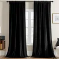 Thermovorhang Kälteschutz Samtvorhang, 2er Set H 160 x B 132 Schwarz Elegant ...