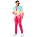 Opposuits Partyanzug Funky Fade Kostüm Anzug - für Karneval Halloween, Anzug mit fließendem Farbverlauf für freshe Typen rosa 62