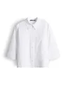 someday Damen Kurzarmbluse | Boxy Hemdbluse aus Baumwollpopeline White, 40