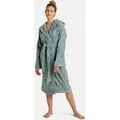 Möve Unisex-Bademantel Superwuschel Kapuze, ideal für Sauna & Spa, Hotelbademantel, Langform, Walkfrottier, Kapuze, Gürtel, in Uni grau L | 120 cm