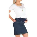 YESET Umstandsrock Umstandsrock Midi Rock Jeansrock Jeans Knielang Umstand Stretch Schwan hoher Bund 38