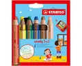 STABILO Buntstift STABILO woody 3 in 1 Buntstift - 10 mm - 6er Set
