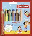 Stabilo® 8806-2 Multitalent-Stift woody 3 in 1, Kartonetui mit 6 Stiften und 1 S