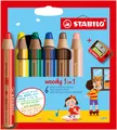 Buntstift, Wasserfarbe & Wachsmalkreide - STABILO woody 3 in 1 - 6er Pack mit Sp