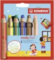 Buntstift, Wasserfarbe & Wachsmalkreide - STABILO woody 3 in 1 - 6er Pack mit...