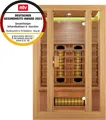 Artsauna Infrarotkabine Nyborg S120V Vollspektrumstrahler & Hemlockholz, 2 Personen, 120 x 105 x 190 cm, LED Farblicht & Glastür, Infrarotsauna Sauna