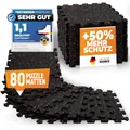 NEOLYMP Bodenschutzmatte Fitness aus Kautschuk – Puzzlematte für Home Gym, Fitnessgeräte & Sport – rutschfeste Gymnastik- & Sportmatte - 80 Stück