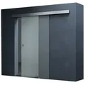 Mai & Mai Glasschiebetür komplettset in Vollsatiniert 15mm Wandabstand 8mm ESG-Sicherheitsglas 102.5 cm x 205 cm