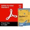 Adobe Acrobat Standard + Norton 360 Deluxe für 3 Geräte | 1 Jahresabonnement | Windows