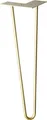 WAGNER Möbelbein HAIRPIN LEG Retro - 12 x 12 x 40 cm, Stahl, gold matt, Bein schräg & Anschraubplatte - 12824501