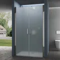 doporro Duschtür Nischentür dusche Duschabtrennung Duschkabine 115cm Nischendrehtür 195cm ESG-Sicherheitsglas satiniert Drehtür mit Hebe- und Senkmechanismus T24VS