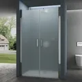 Doporro Nischentür 113,5cm - 118,5cm Nischendrehtür Duschabtrennung Teramo24vs 195cm Esg-sicherheitsglas Duschtür Satiniert Drehtür Mit Hebe- Und Senkmechanismus Inkl. Nano-beschichtung - Satiniert | 2 Drehtüren