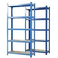 Karat Lakota Regal MDF (Mitteldichte Faserplatte), Stahlblech 750 x 300 x 1.500 mm Blau 2 Stück