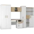 Deine Möbel 24 Kinderzimmer, Weiß, Sonoma Eiche, Holz, 300x197x52 cm, Kinder- & Jugendzimmer, Jugendmöbel, Komplette Kinder- & Jugendzimmer