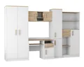 Deine Möbel 24 Jugendzimmer-Set MIKI Jugend-Schrankwand Jugendzimmer Jugendmöbel 5-teilig in Weiß, (5-tlg), Schreibtisch, Schreibtisch Aufsatz, 2x Regal, Schrank