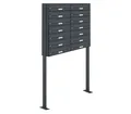 AL Briefkastensysteme Standbriefkasten 14 Fach Premium Briefkasten A4 in RAL 7016 Anthrazit Grau wetterfest