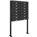 14er Premium Standbriefkasten Anthrazit RAL 7016 freistehend Postkasten 2x7